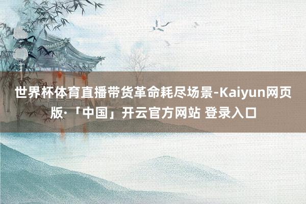 世界杯体育直播带货革命耗尽场景-Kaiyun网页版·「中国」开云官方网站 登录入口
