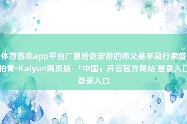 体育游戏app平台厂里给我安排的师父是手段行家盛柏青-Kaiyun网页版·「中国」开云官方网站 登录入口