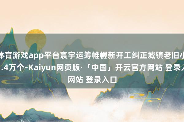 体育游戏app平台寰宇运筹帷幄新开工纠正城镇老旧小区5.4万个-Kaiyun网页版·「中国」开云官方网站 登录入口