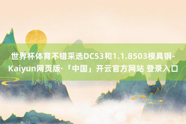 世界杯体育不错采选DC53和1.1.8503模具钢-Kaiyun网页版·「中国」开云官方网站 登录入口