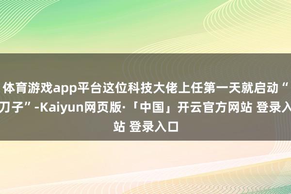 体育游戏app平台这位科技大佬上任第一天就启动“动刀子”-Kaiyun网页版·「中国」开云官方网站 登录入口