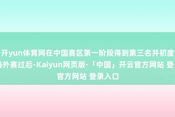 开yun体育网在中国赛区第一阶段得到第三名并初度晋级海外赛过后-Kaiyun网页版·「中国」开云官方网站 登录入口
