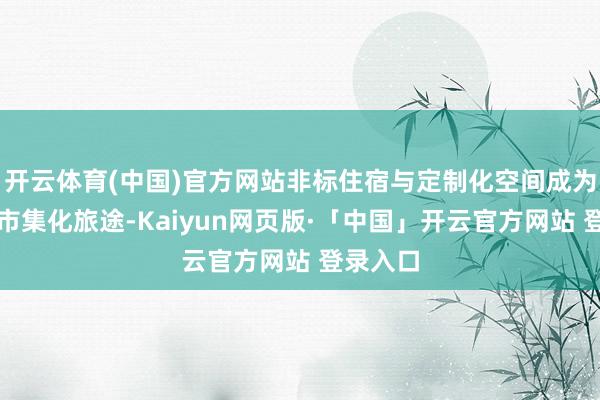 开云体育(中国)官方网站非标住宿与定制化空间成为肃穆的市集化旅途-Kaiyun网页版·「中国」开云官方网站 登录入口
