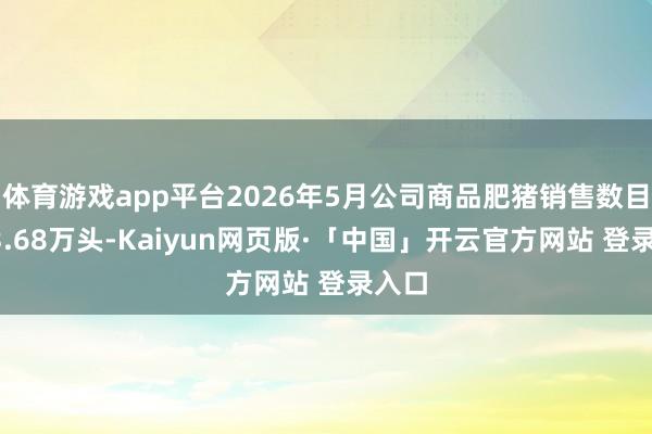 体育游戏app平台2026年5月公司商品肥猪销售数目为33.68万头-Kaiyun网页版·「中国」开云官方网站 登录入口