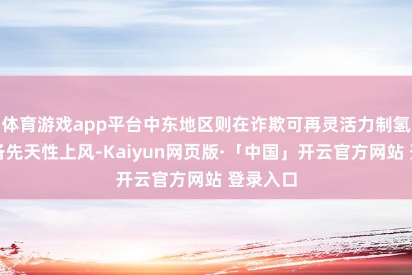 体育游戏app平台中东地区则在诈欺可再灵活力制氢方面具备先天性上风-Kaiyun网页版·「中国」开云官方网站 登录入口