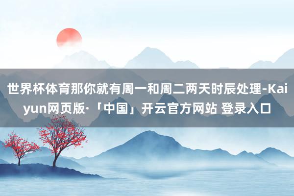 世界杯体育那你就有周一和周二两天时辰处理-Kaiyun网页版·「中国」开云官方网站 登录入口