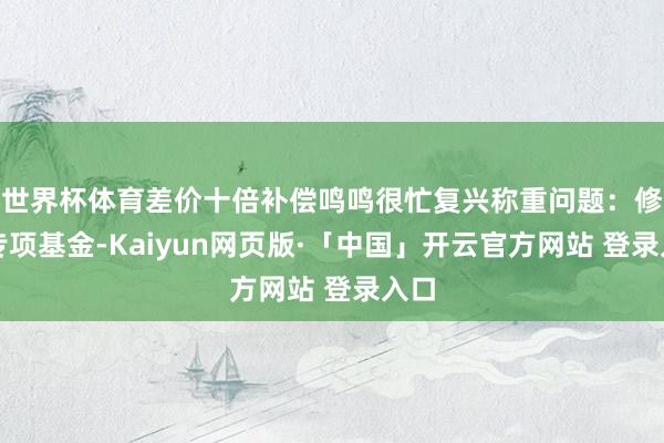 世界杯体育差价十倍补偿鸣鸣很忙复兴称重问题：修复专项基金-Kaiyun网页版·「中国」开云官方网站 登录入口